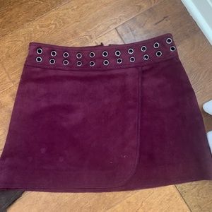 Suede purple miniskirt